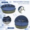 Outdoor PE Wicker Round Daybed with Retractable Canopy and Cushions-Navy